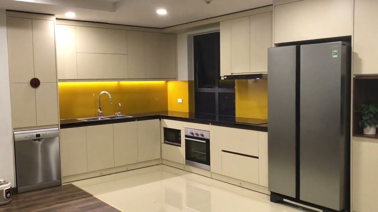 Hoàn thiện tủ bếp chữ L Gold Mark Hồ Tùng Mậu