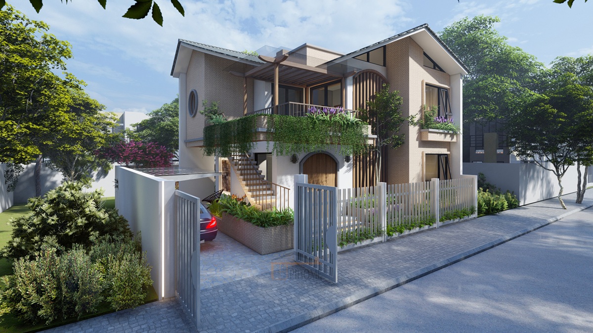 Pihome hoàn thiện dự án thiết kế kiến trúc cảnh quan nhà chị Hà