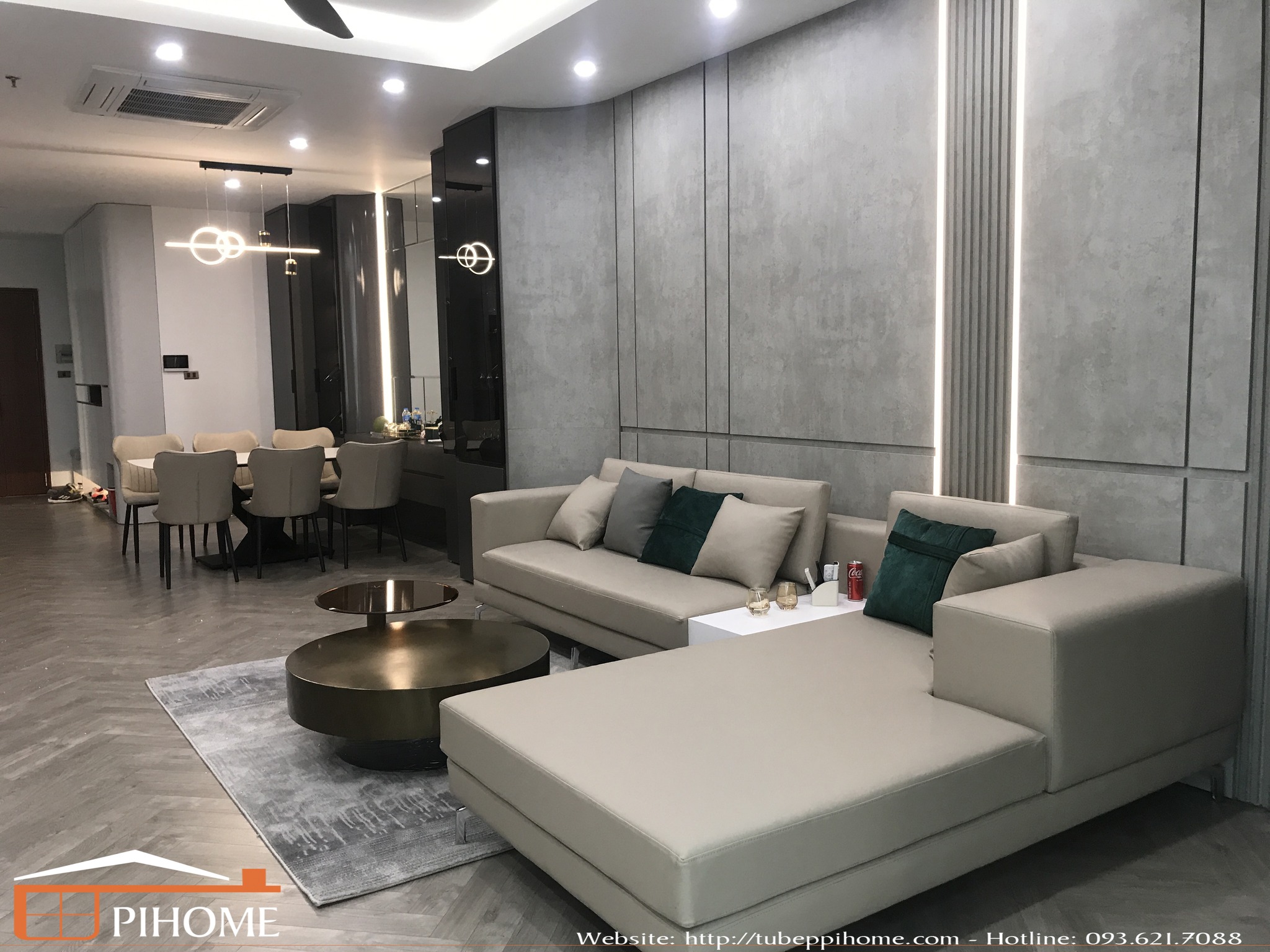 Thiết kế, thi công hoàn thiện căn hộ 3 phòng ngủ 120m2 tại Ngụy Như Kontum