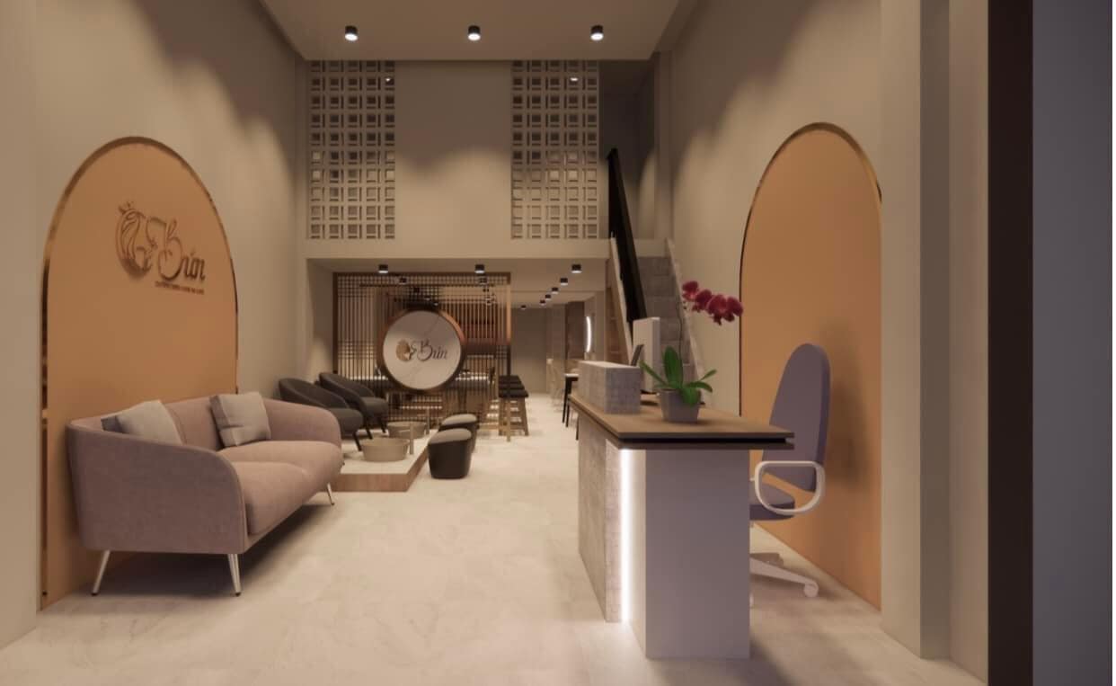 Thiết kế cải tạo lại tầng 1 làm quán Spa – Nails theo phong cách trẻ trung, hiện đại